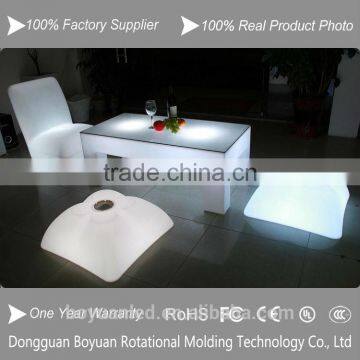 elegant plastic table with led light, nightclub led furniture, color changeable bar table