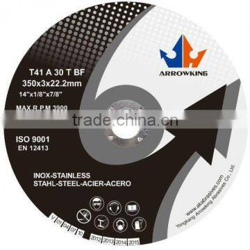 14"(350x3x22.2mm)Flat Cutting Wheels for High Grade Steel