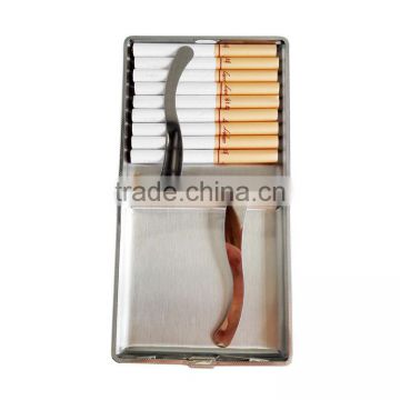 20pcs capacity cigarette case, PU+Stainless steel metal cigaette case,Metal cigarette case