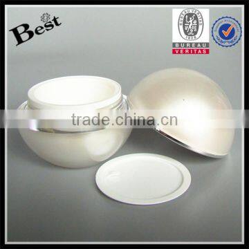 15 30 50 70g Ball Shape Round Acrylic Luxury Cosmetics Jar Pearl White Acrylic Jar photo-6