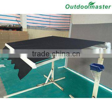 1.6x1.2M Folding Manual Aluminum Retractable Black Window Awning photo-3