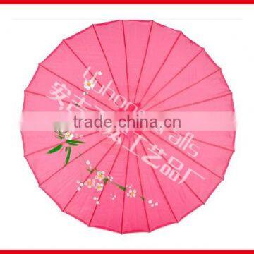Flower Panited Chinese Silk Bamboo Parasol photo-4