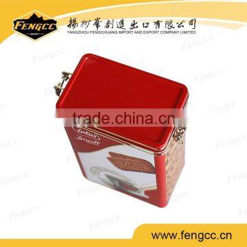 biscuit metal tin box/customized cake cookies food tin box