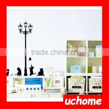 UCHOME New Design Cat /Lamp/Bird Carton Unique Wall Sticker