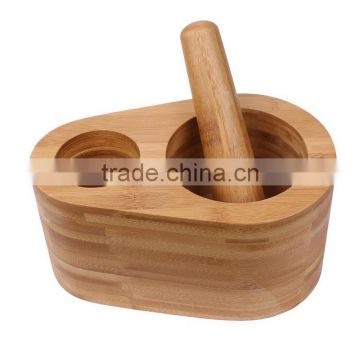 FDA&LFGB,Custom Kithenware Bamboo Mortar and Pestle Set whip eggs