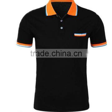 Fashion style high quality black and orange polo shirt