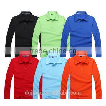 The mens and womens wholesale t-shirts custom printing logo long sleeve pure color unisex polo t shirt