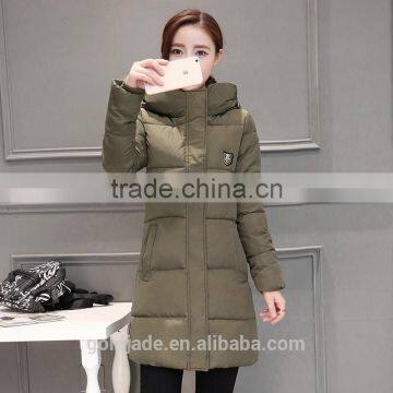 Korean Women Long Hooded Cotton Padded Jacket Slim Down Jackets Women 2016 Winter Coat