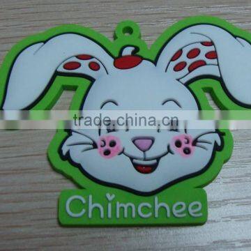 Beautiful cute custom 3D soft PVC embossed rubber patch with key ring key chain