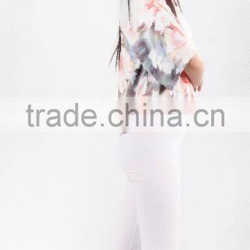 2015 Charming Summer Crew Neck Elbow-length Sleeve Floral Casual Women Dress