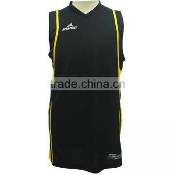 Black Selling Basketball Fabrics Mesh Jersey