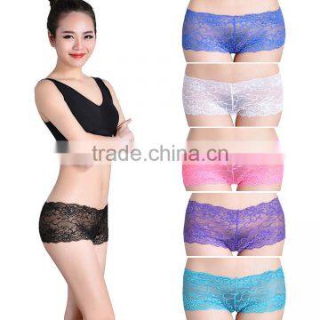 Sexy Hot Selling Underwear Transparent Lace Women Boyshorts Factory Lingerie