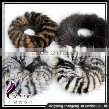 CX-E-11 Assorted Color Mink Fur Elastic Hair Accessories