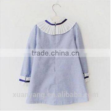 Fashionable Knitted Frock Long Sleeve Plain Clothing Little Girl Princess Dresses Wholesale New Design Kids Baby Girls Dress photo-5