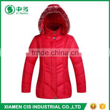 Morden Style Winter Windproof Middle Age Women Duck Down Jacket With Hood photo-4