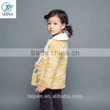 Winter Children Clothing Wholsaler Tweed Apparel With Cashmere Lining Kids Coat For Girls photo-3