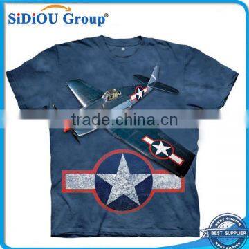 Fighter Aeroplane 3D Sublimation Printing T-shirt Round Neck Short Sleeve T-shirt