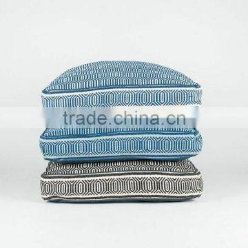 Navy Blue and Light Blue Geometric Square Dog Bed photo-5