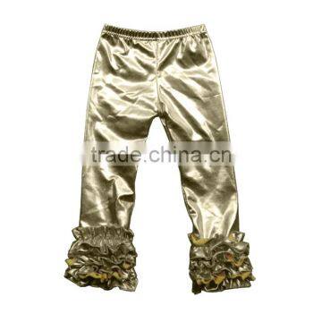 Wholesale Icing Pants New Children Ruffle Pant Icing Baby Leggings Boutique Golden Silvery Shine Pants New Design Baby Girls photo-3