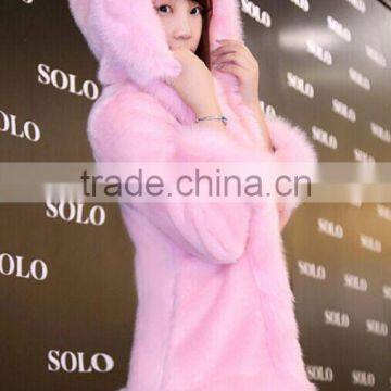 Latest design rabbit fur coats wholesale faux fur coat