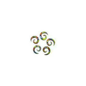 Spiral Glass navel Piercing Jewelry 0 Gauge , handmade body jewellery