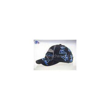 Washed Breathable Racing Embroidered Baseball Caps with Polyester Fabric