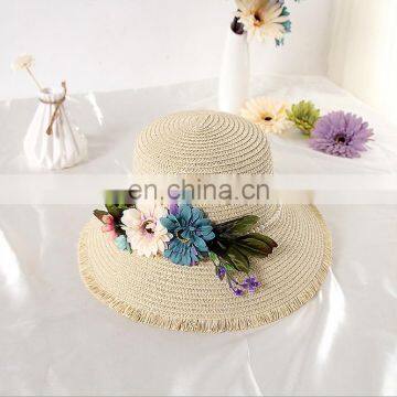 Simple Summer Sun Hat Straw Hat Flower Trimmings Hat