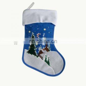 Wholesale plush christmas stocking for wall hanging