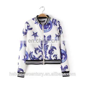 2015 Fashion Dress Autumn Coat Blue and White Porcelain Show Thin Two Pieces Dress Ladies Sportwear photo-3