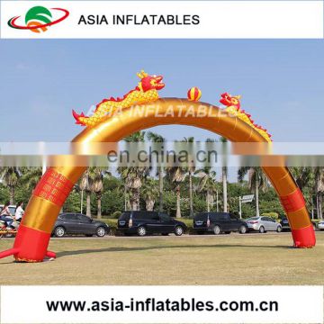 8X4m Arch Outdoor Advertising Finished Line Inflatable Dragon Arch