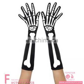 good quality fabric with printing skull Skeleton fearful bone halloween party gloves