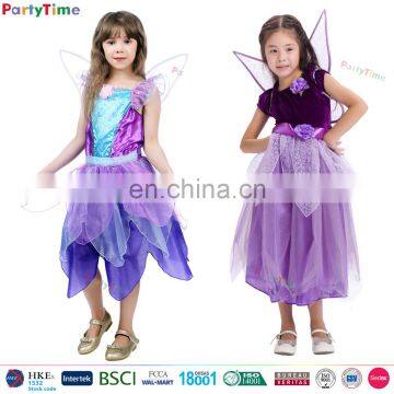 Wholesale kids princess dress with led lights holiday dresses wearing girls with wings fairy costume