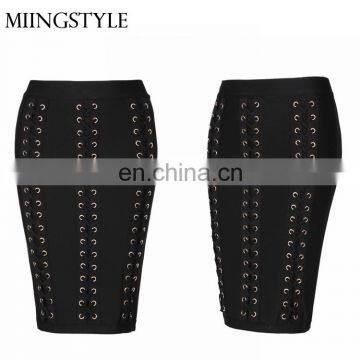 Custom logo new fashion bodycon women club bandage sexy girl mini skirt for wholesale