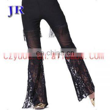 Fashion sexy lace fringe long professional belly dance pants K-4027#