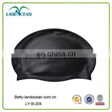 Comfortable black handsome silicone swimming caps