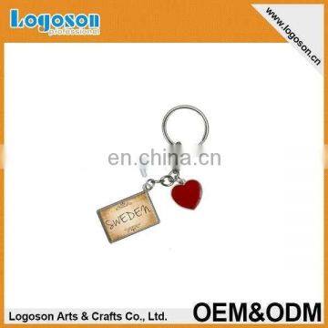 2015 popular items custom design i heart love swedish keychain