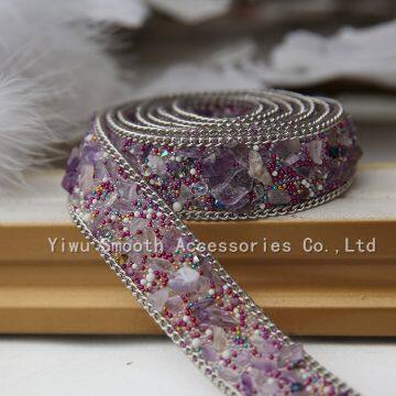 Fashion Design Jewelry Sticker Ribbon Iron on Tape Rhinestone Transfer