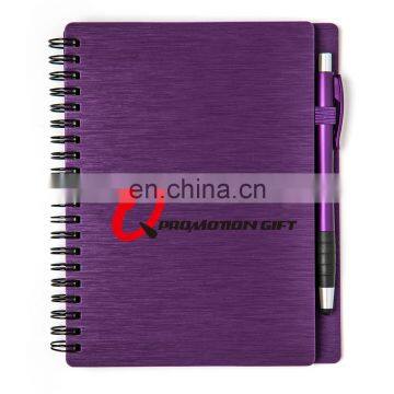 Mercury Spiral Round 70sheets Lined Notebook Set With Stylus Ball Pen and Solid Metallic Textured Cover photo-5