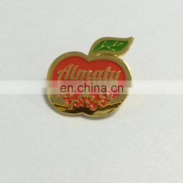 personalized lapel pin with a butterfly clutch with apple design and soft enamel technique