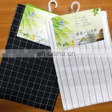 black and white stripe cotton kitchen tea towel set made in China