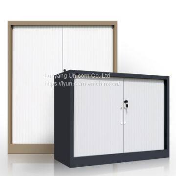 Luoyang UNI-ST001 Metal Material Tambour Door Storage Cabinet for Office and 0.8mm Thickness Cold Rolled Steel Plate Cabinet photo-3