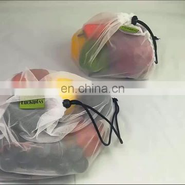 Zero waste reusable polyester grocery produce mesh bag