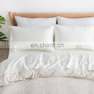 Luxury Famous Brand Microfiber White Super Queen King Size 4 Piece Satin Bedroom Home Bedding Comfort Set photo-5