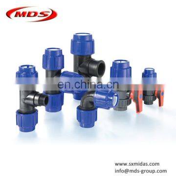 all kinds of pp pe compression pipe fittings for irrigation pipe water supply