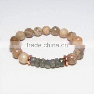 FULL-0315 Natural quartz different bracelet Facet stone bead bracelet