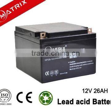 AGM sealed 12v 26ah battery for Electric scooter application