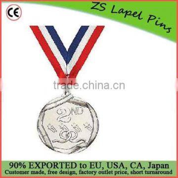 Custom quality free artwork design High Relief Medallion Second Place