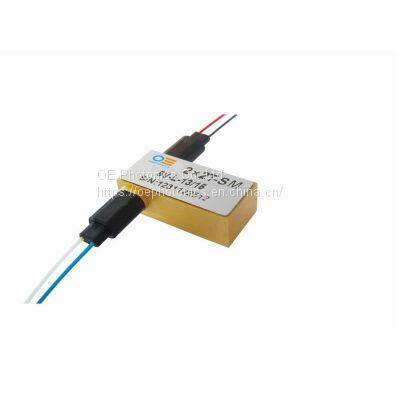 1x2 2x2 Polarization Maintaining fiber optic Switch Mechanical Bypass PM Optical Switch