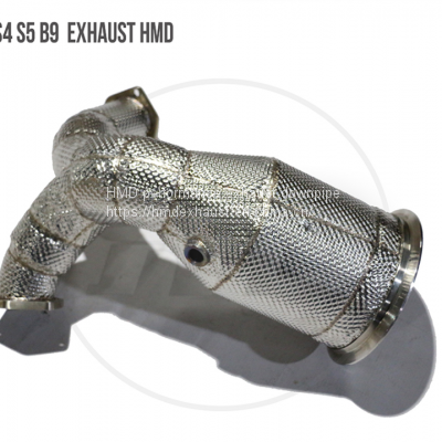 Exhaust Manifold Downpipe for Audi S4 S5 B9 Car Accessories With Catalytic Header Without Cat Whatsapp008613189999301 photo-3