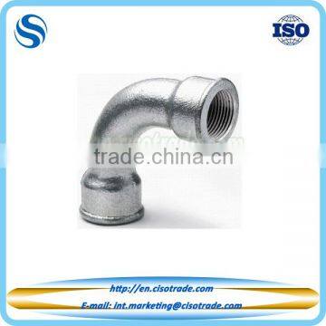 Malleable cast iron female long/short bend 90 ISO 49 EN 10242 low pressure pipe fitting